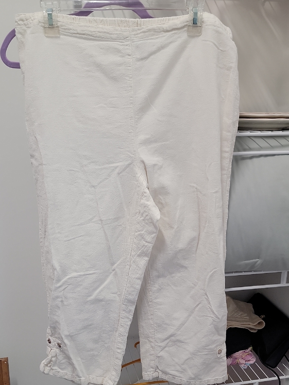 CMC Color Me Cotton Women's White Casual Capri Pants Size Xl